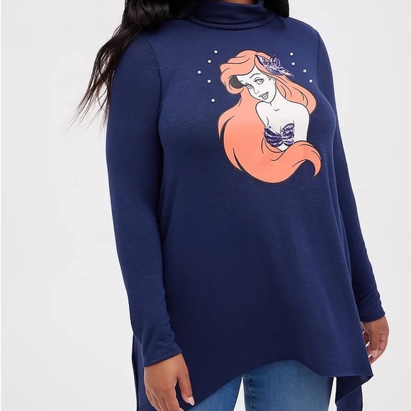 Torrid NWT Navy Little Mermaid Tunic Sweater 2X - Picture 2 of 7